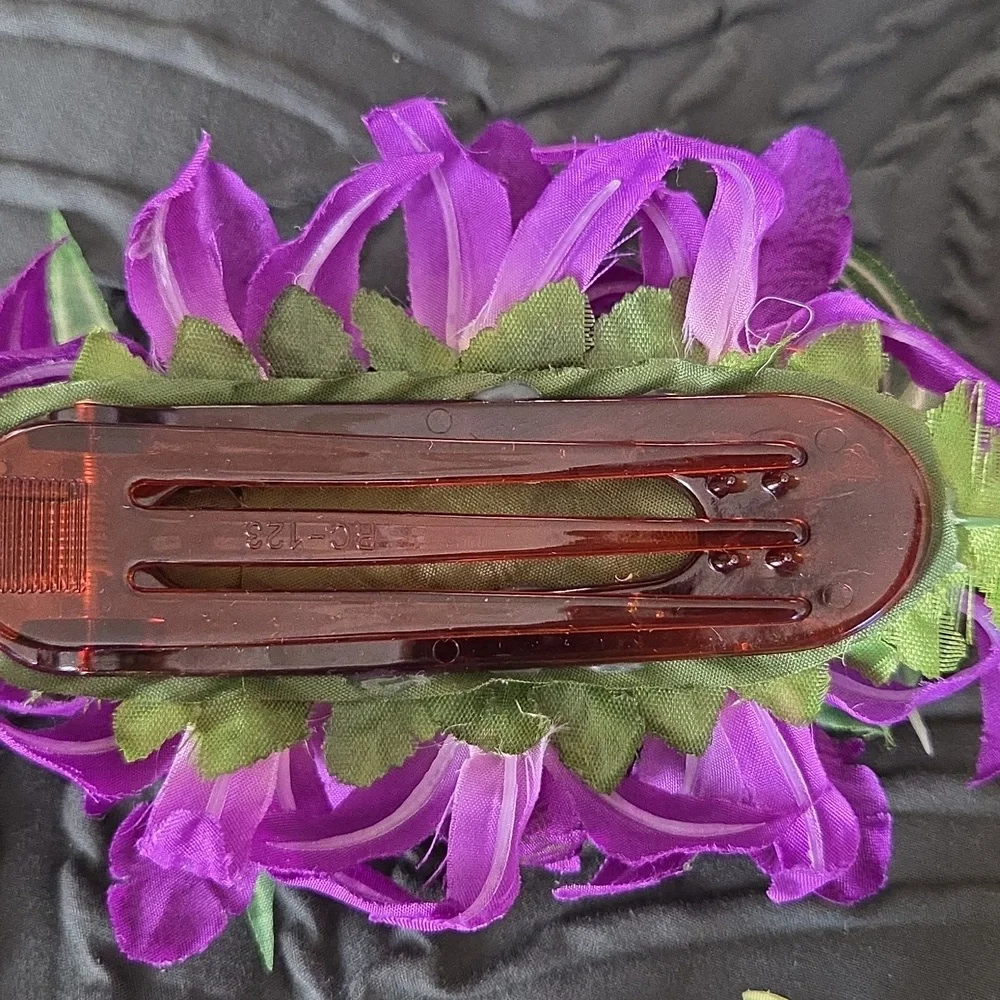 Floral Hair Clips Set Of 5 - Orchid, Plumeria, Tropical Flowers